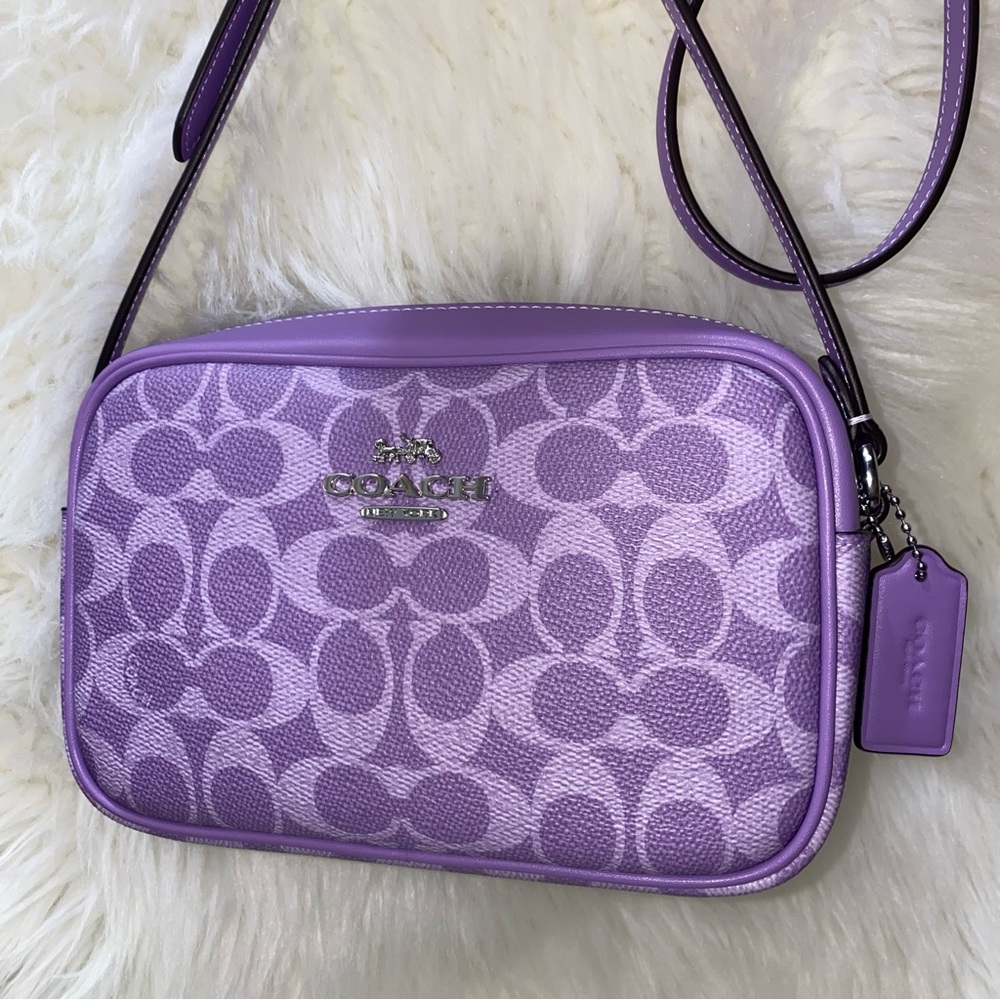 Coach 💜 signature iris mini Jamie Crossbody purse New - Picture 3 of 13